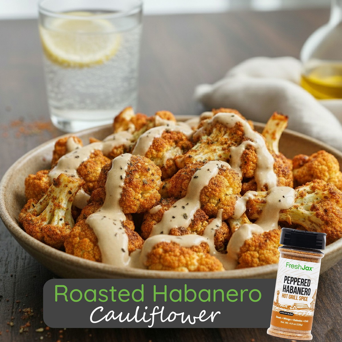 Roasted Habanero Cauliflower (Spicy Veggie Side)