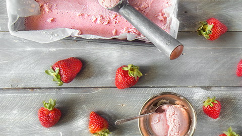 Image of Strawberry Rhubarb Yogurt Sorbet