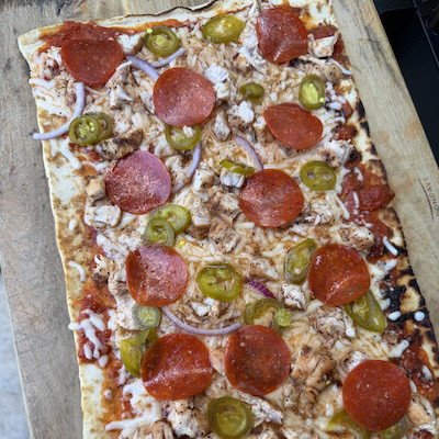 Image of Hot Honey Chicken Blackstone Pizza