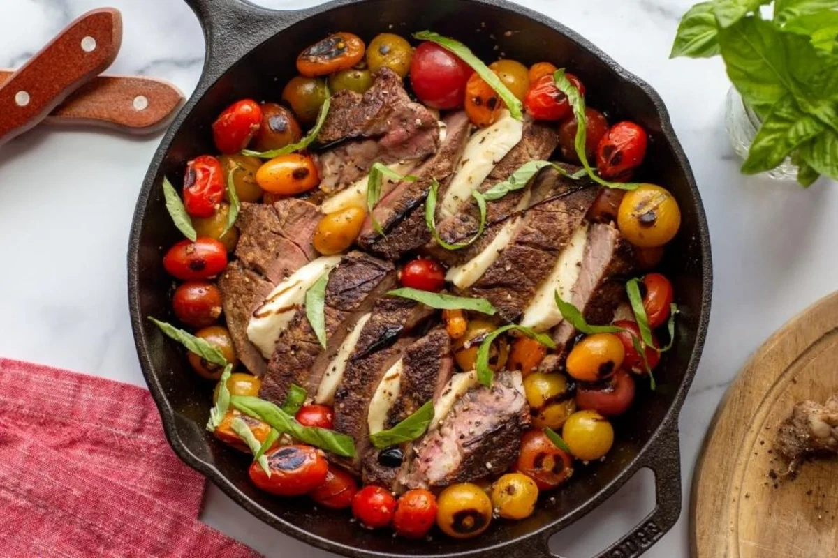 Filete de ternera caprese con mozzarella gratinada