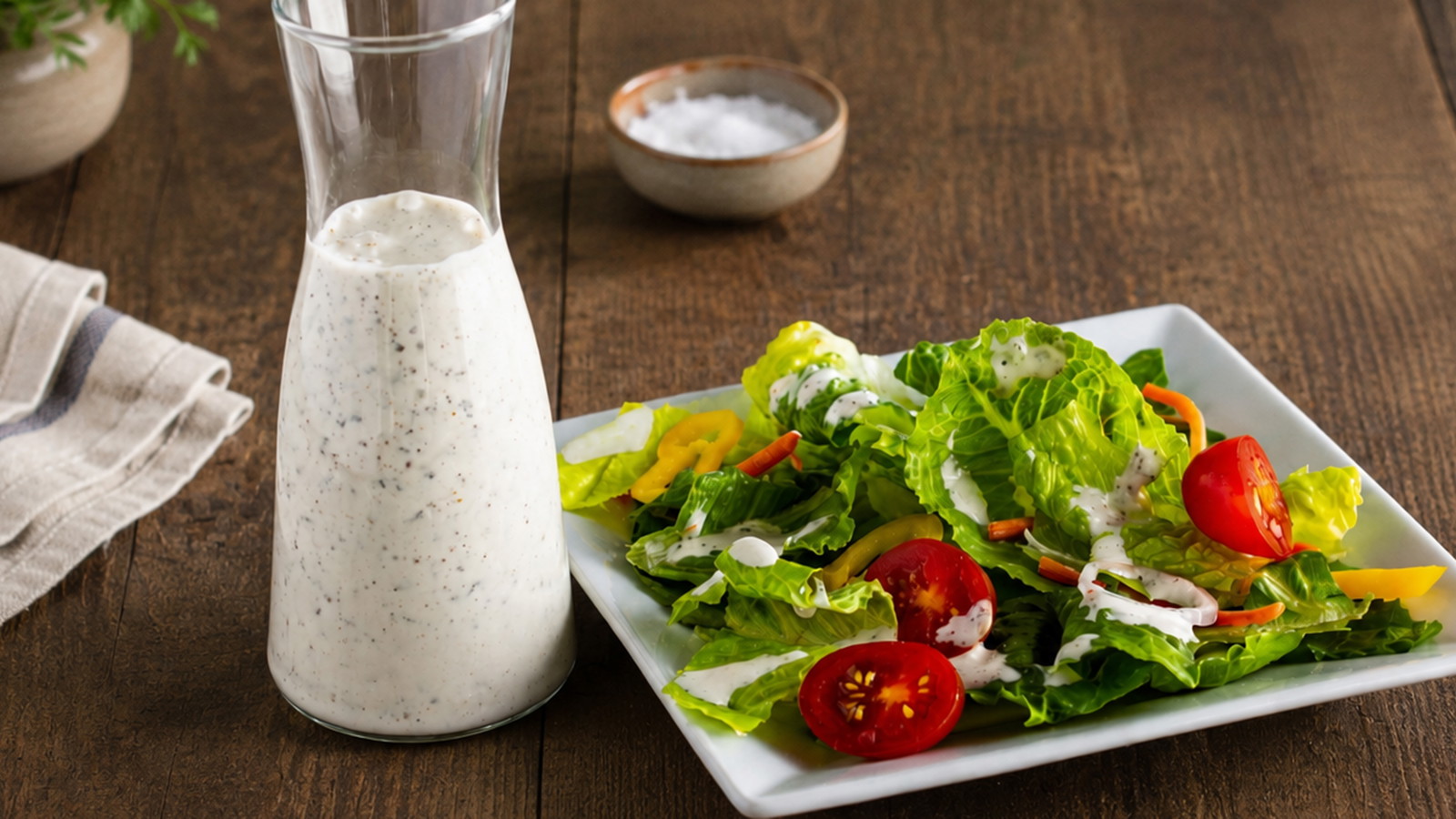 Creamy Mediterranean Herb Dressing made with Culinary Genie Salt-Free Mediterranean Herb Seasoning Blend