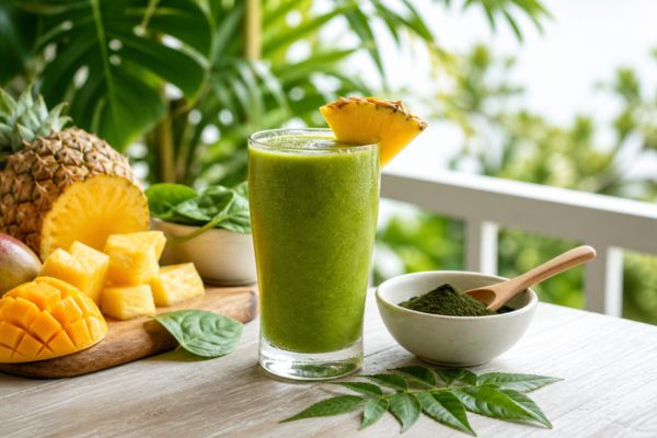 Image of Tropical Green Smoothie with Organic Neem Powder