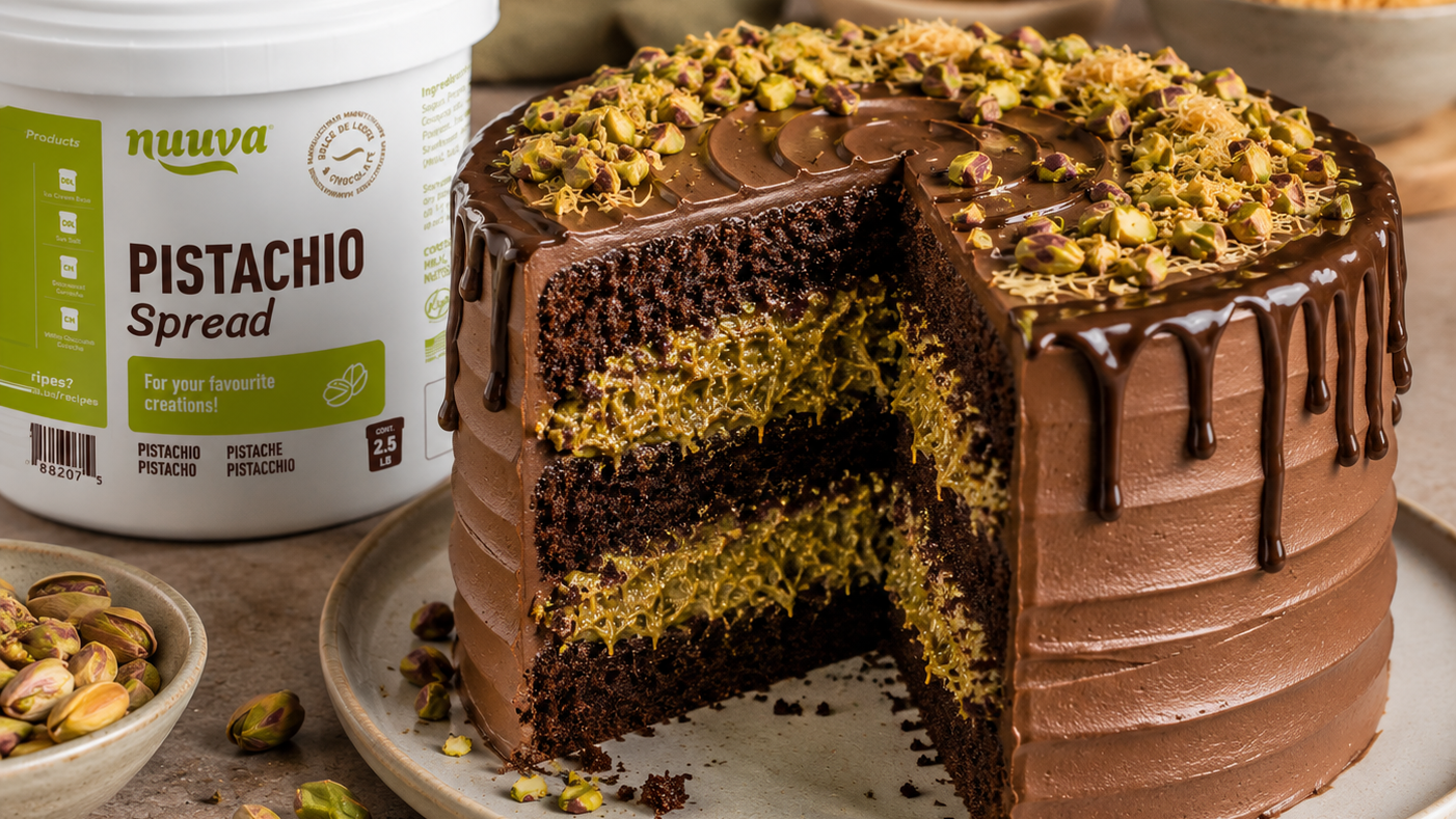 🍫💚 Dubai Chocolate Layer Cake