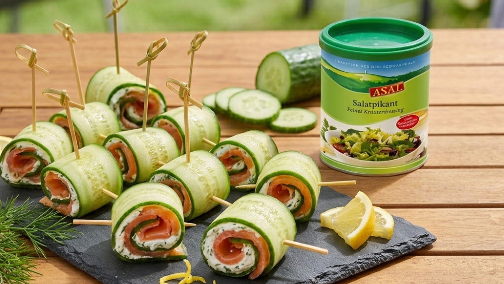 Image of Lachsröllchen mit cremiger Frischkäse-Füllung