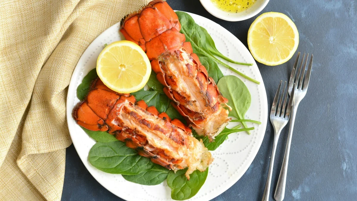 Image of Garlic Basil Butter Grilled Lobster