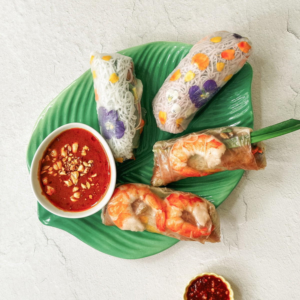 Vietnamese-Inspired Summer Rolls with Watcharee's Thai Peanut Sauce