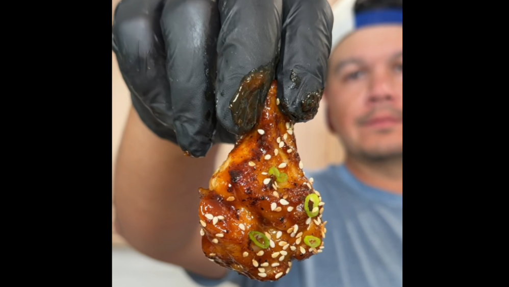 Image of Asian-Style Cherry Bomb Wings on the Charcoal Grill