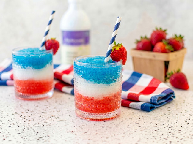 Image of Red, White & Blue Sugar-Free Layered Slushy