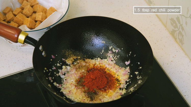 Image of Add the cumin, thirteen-spice powder (or five-spice powder), and chili...