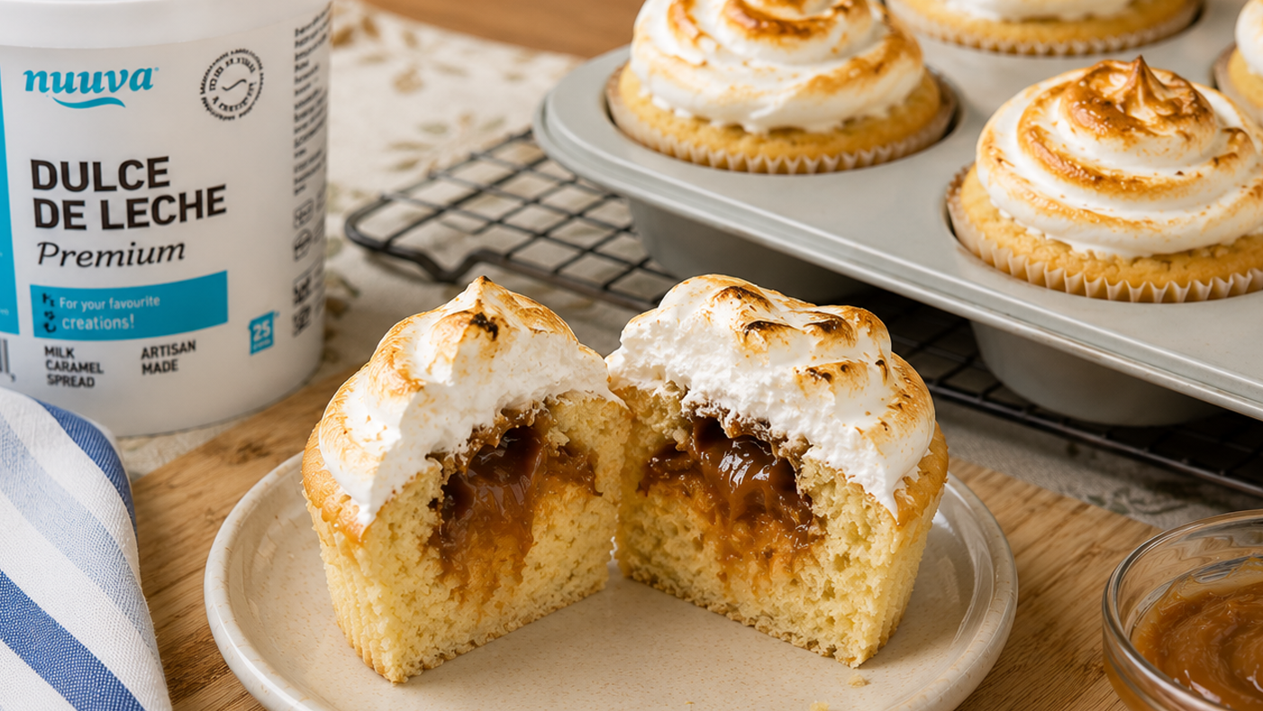 Toasted Marshmallow Dulce de Leche Cupcakes