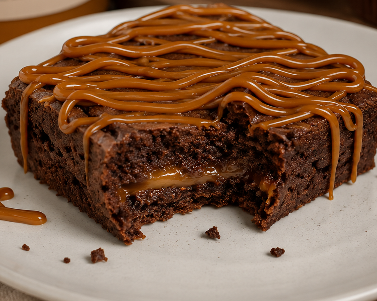 Brownies Stuffed with Dulce de Leche
