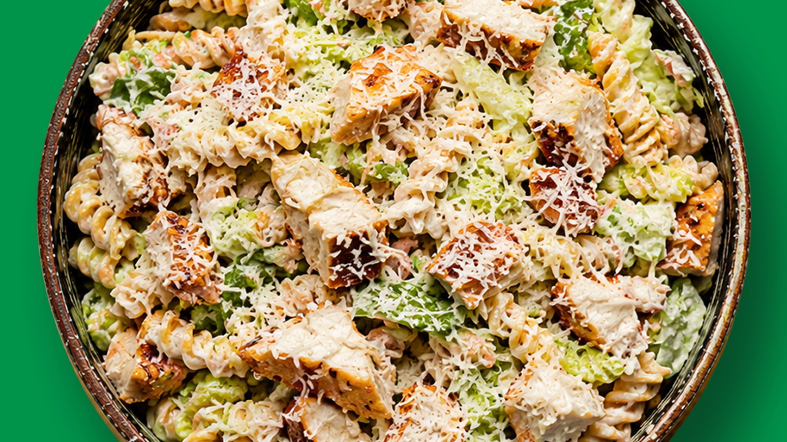 High Protein Chicken Caesar Pasta Salad