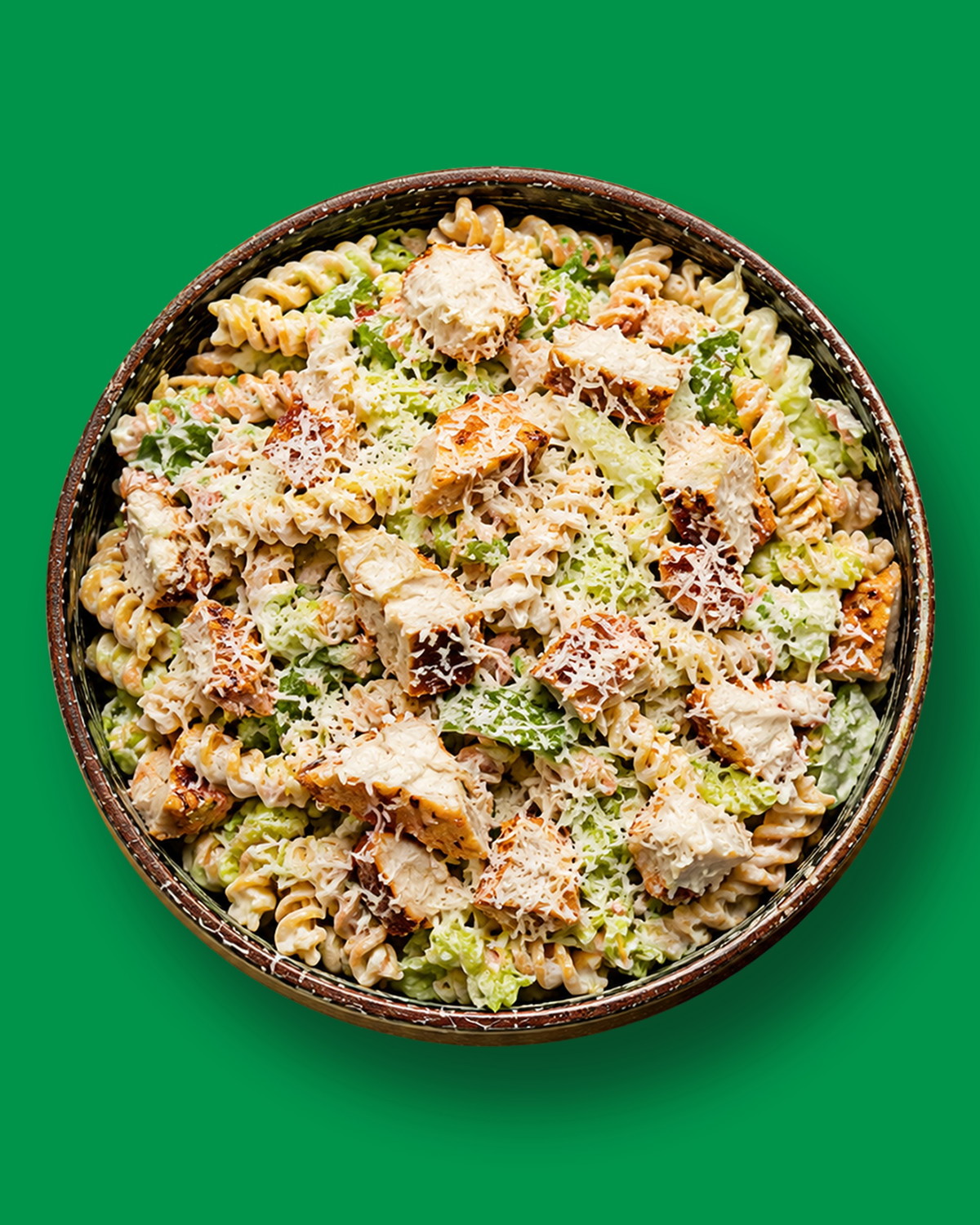 High Protein Chicken Caesar Pasta Salad