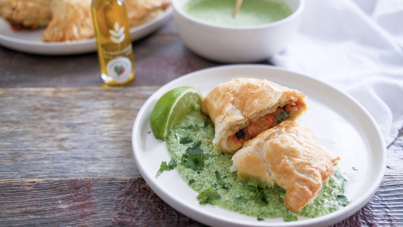 Image of Chimichurri Verde Olive Oil Empanadas with Aji Verde Sauce