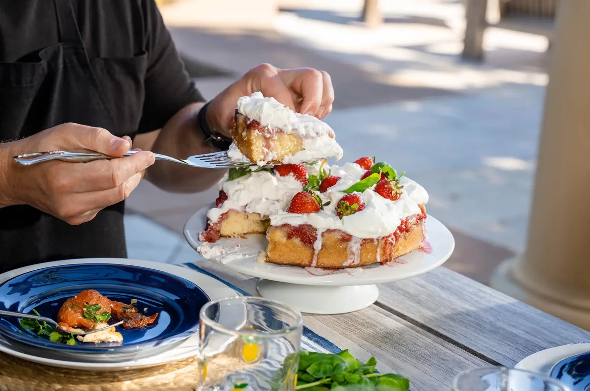 Grilled Strawberry Upside Down Cake