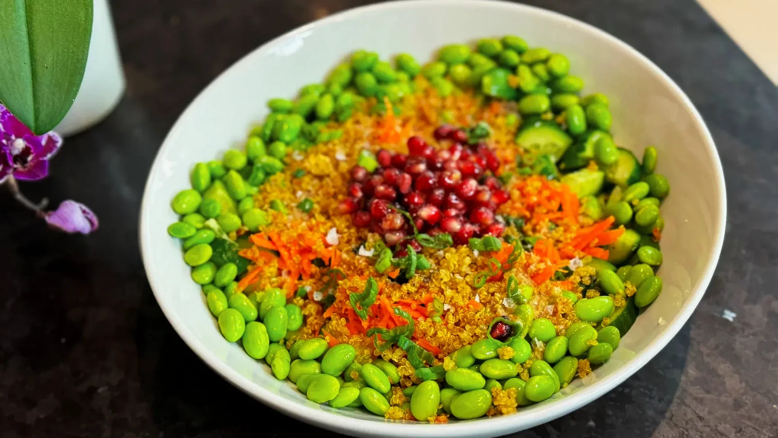 Image of Crispy Quinoa Edamame Kale Salad