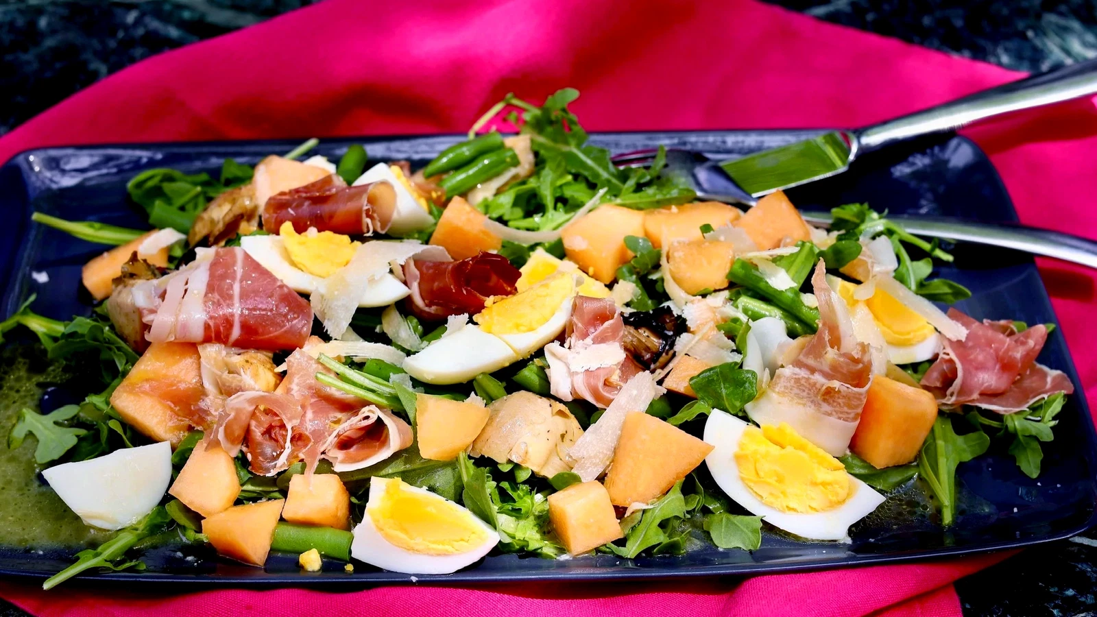 Image of Melon Prosciutto Arugula Salad 