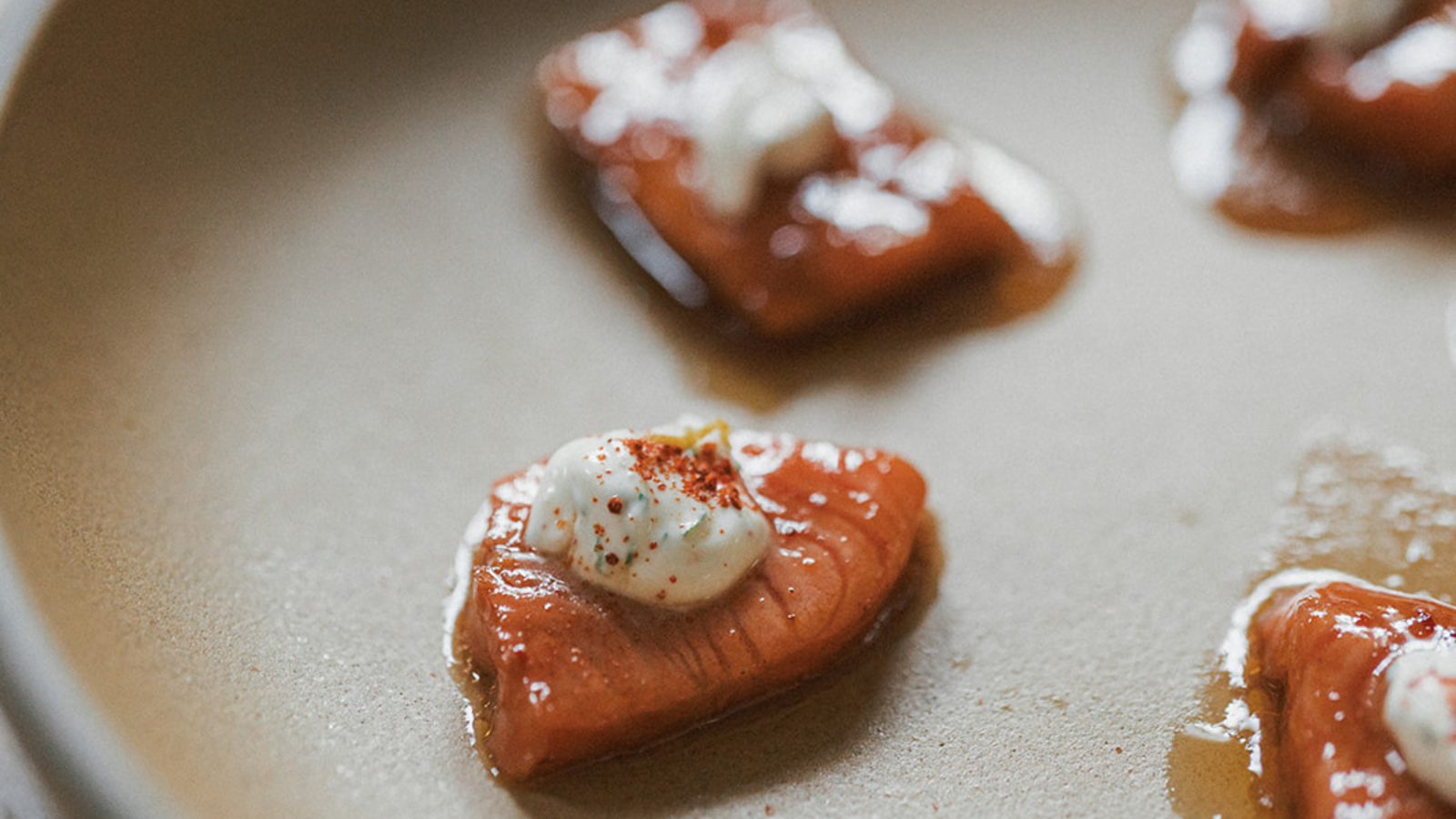 Image of Caramelised King Salmon with a Honey Marinade & Herb Yogurt Dressing