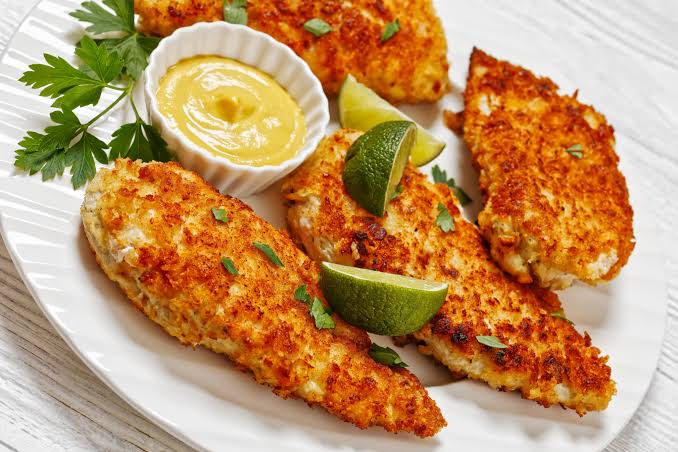 Dorado con Costra de Panko Limón y Parmesano