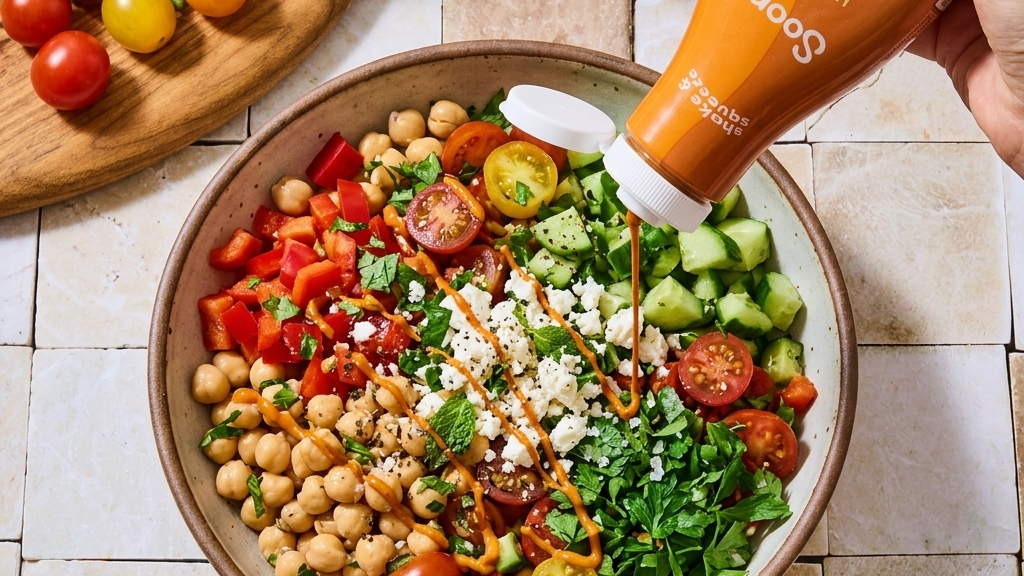 Image of Chickpea Salad with Harissa Tahini