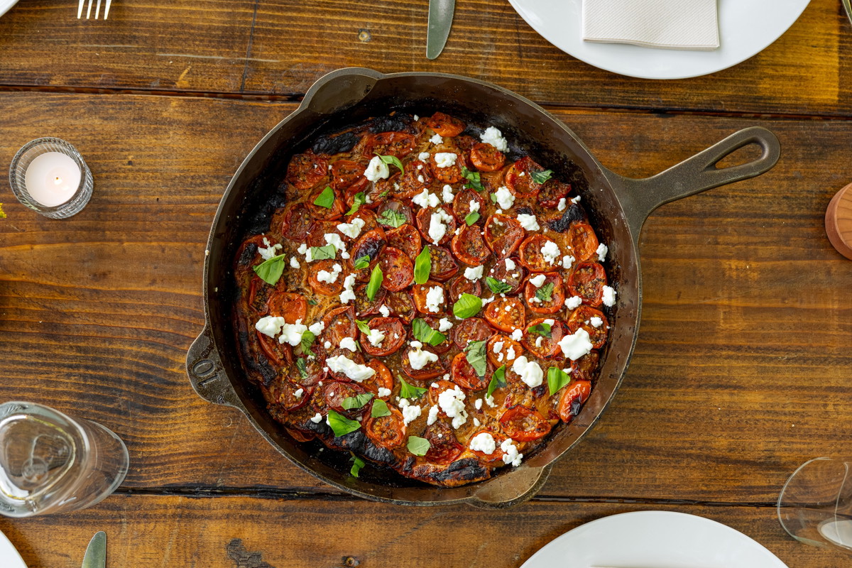 Easy Cast Iron Tomato Tarte Tatin