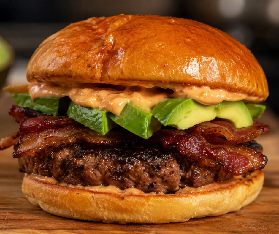 Bacon-Avocado Burger With Chipotle Mayonnaise