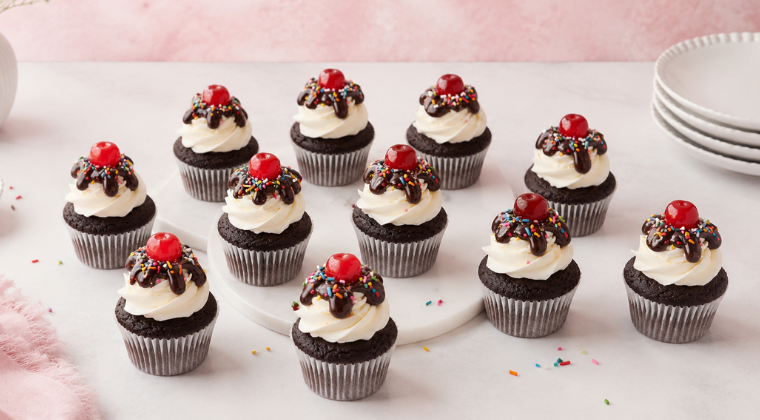 Hot Fudge Sundae Cupcakes