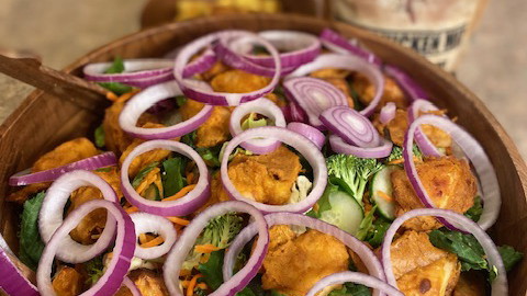 Image of This Ain't Your Average Salad:  Air-Fried Chicken Vegetable Salad with Lefty's Fish N' Chicken Mix