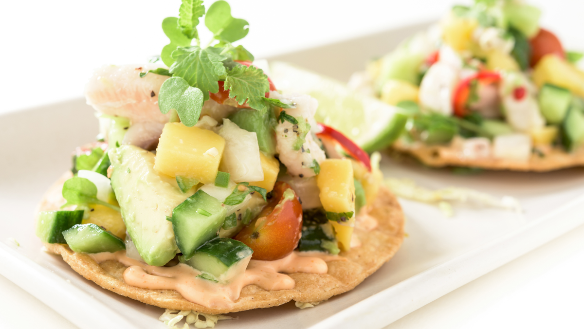 Seared Scallop Tostada with Avocado Salsa