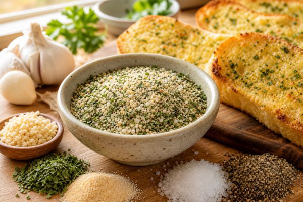 Image of Homemade Garlic Bread Seasoning Blend with Organic Garlic Granules