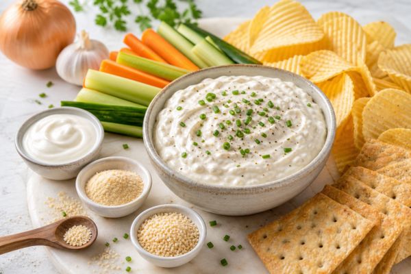 Image of Homemade Onion Dip Recipe with Organic Onion Powder