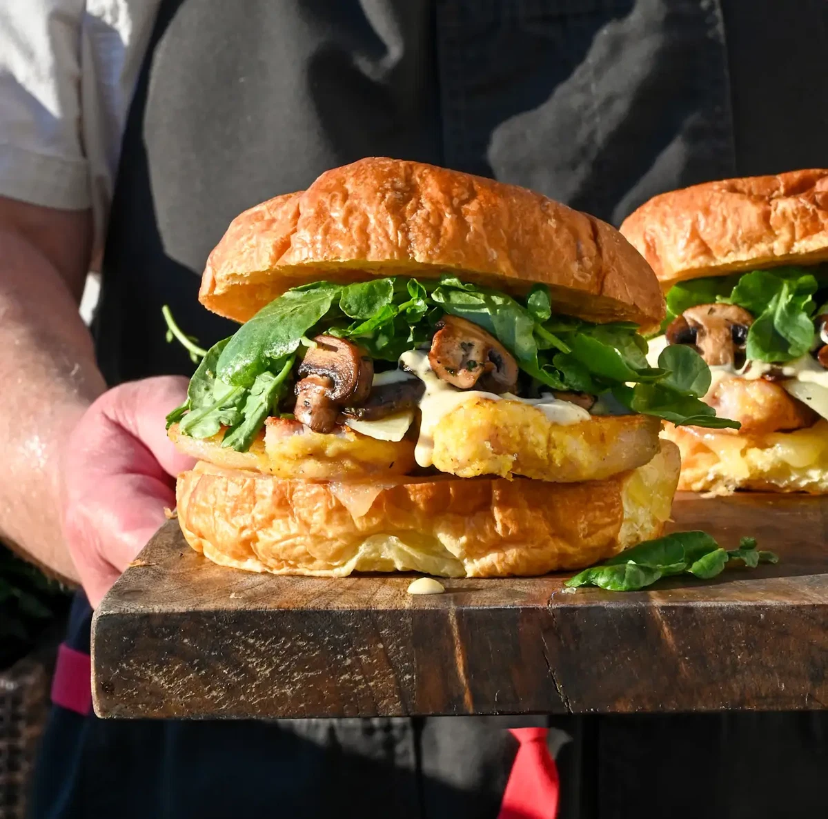 Steakhouse Peameal Bacon Sandwich with Mushrooms