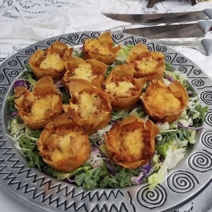 Sassy Lasagna Wonton cups