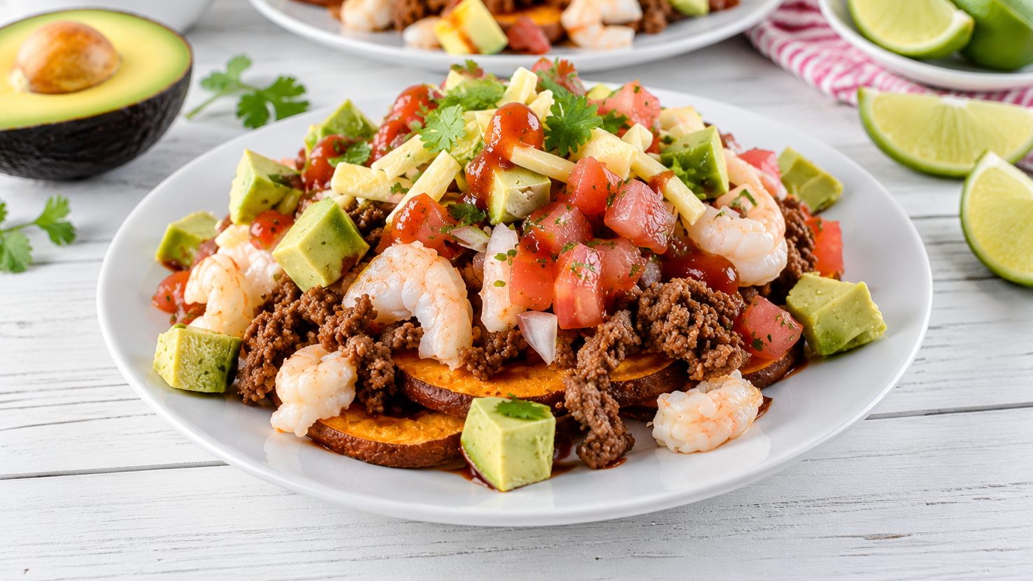 Image of Shrimp & Bison Sweet Potato Nachos