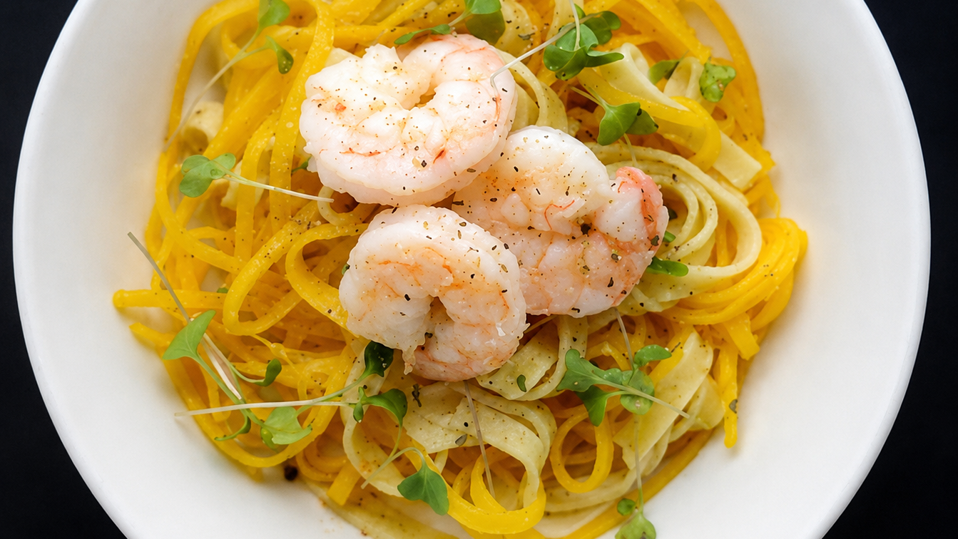 Image of Garlic Butter Shrimp & 'Pasta'
