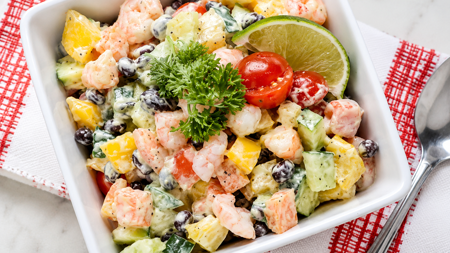 Image of Creamy Shrimp & Black Bean Veggie Salad