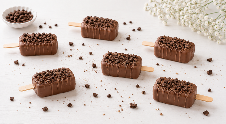 Mint Cookie Crunch Fudge Pops
