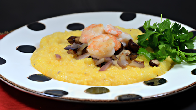 Image of Buttery Parmesan Grits & Shrimp