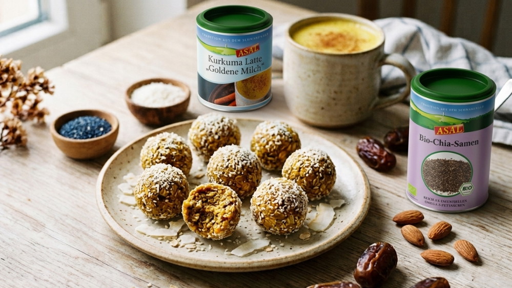 Image of Energy Balls mit Kurkuma Latte