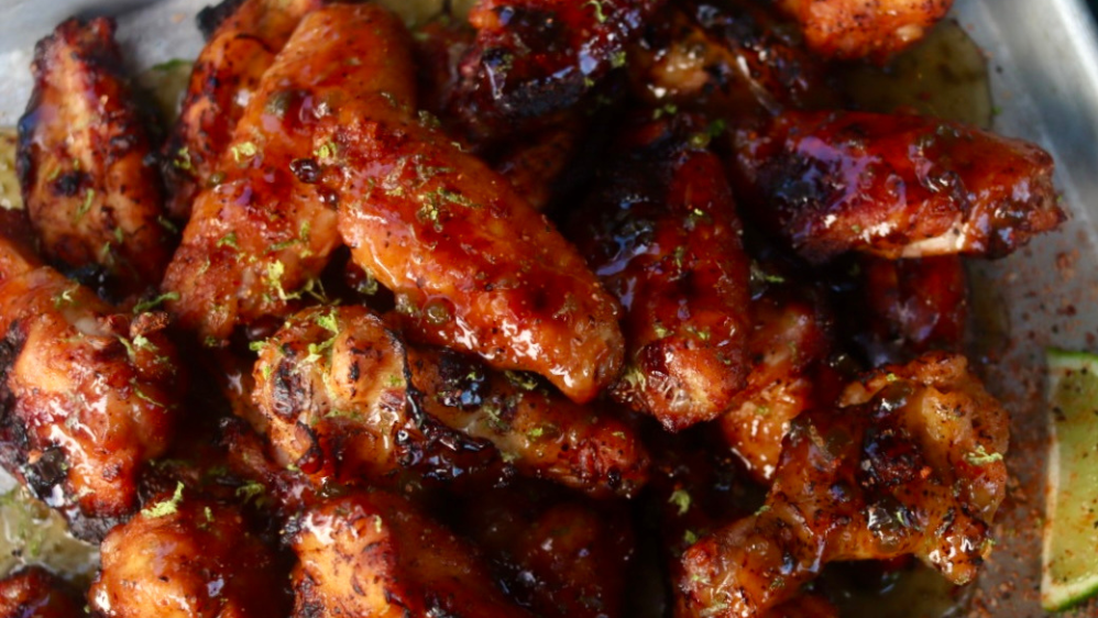 Image of Sticky Peach Habanero BBQ Wings