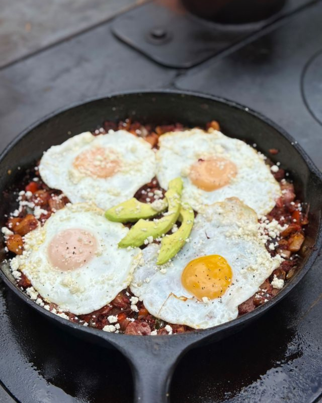 Mexican Breakfast Hash in a Cast Iron Skillet 