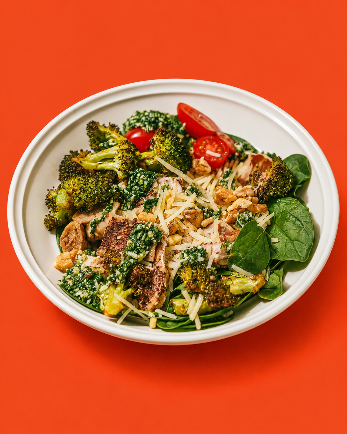 High Protein Chicken Pesto Parm Bowl