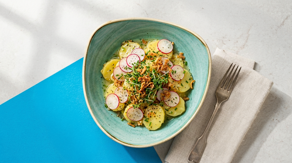 Omas Kartoffelsalat mit Kürbiskernöl | Rezept