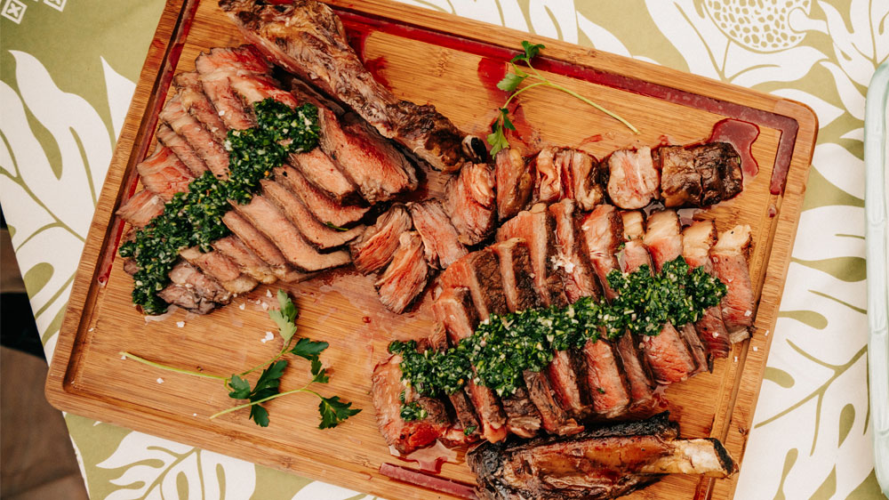 Reverse Seared Cowboy Steaks with Chimichurri