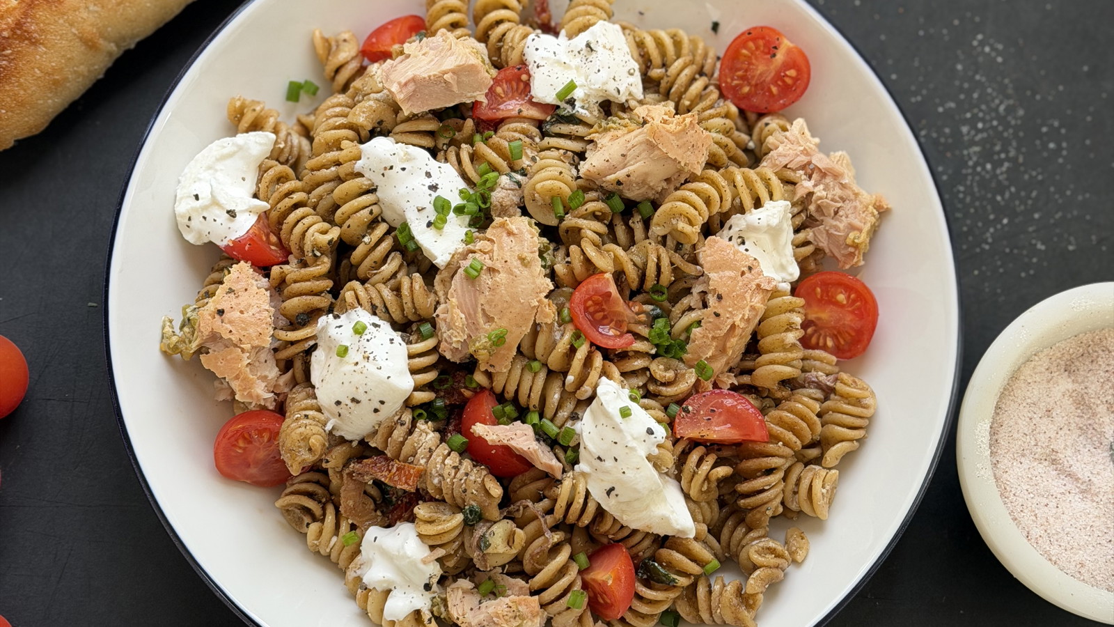 Garlic Albacore Tuna Burrata Pasta