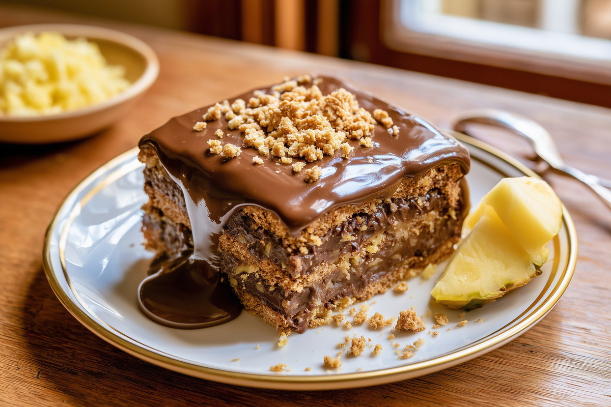 Kuwaiti Chocolate Pineapple Biscuit Layers