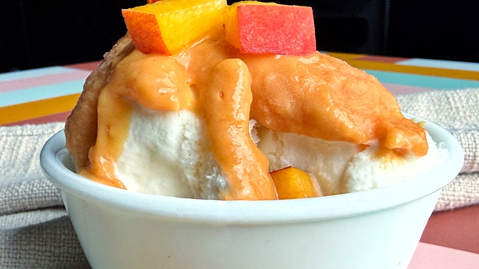 Warm Caramelized Peach Ice Cream Topping