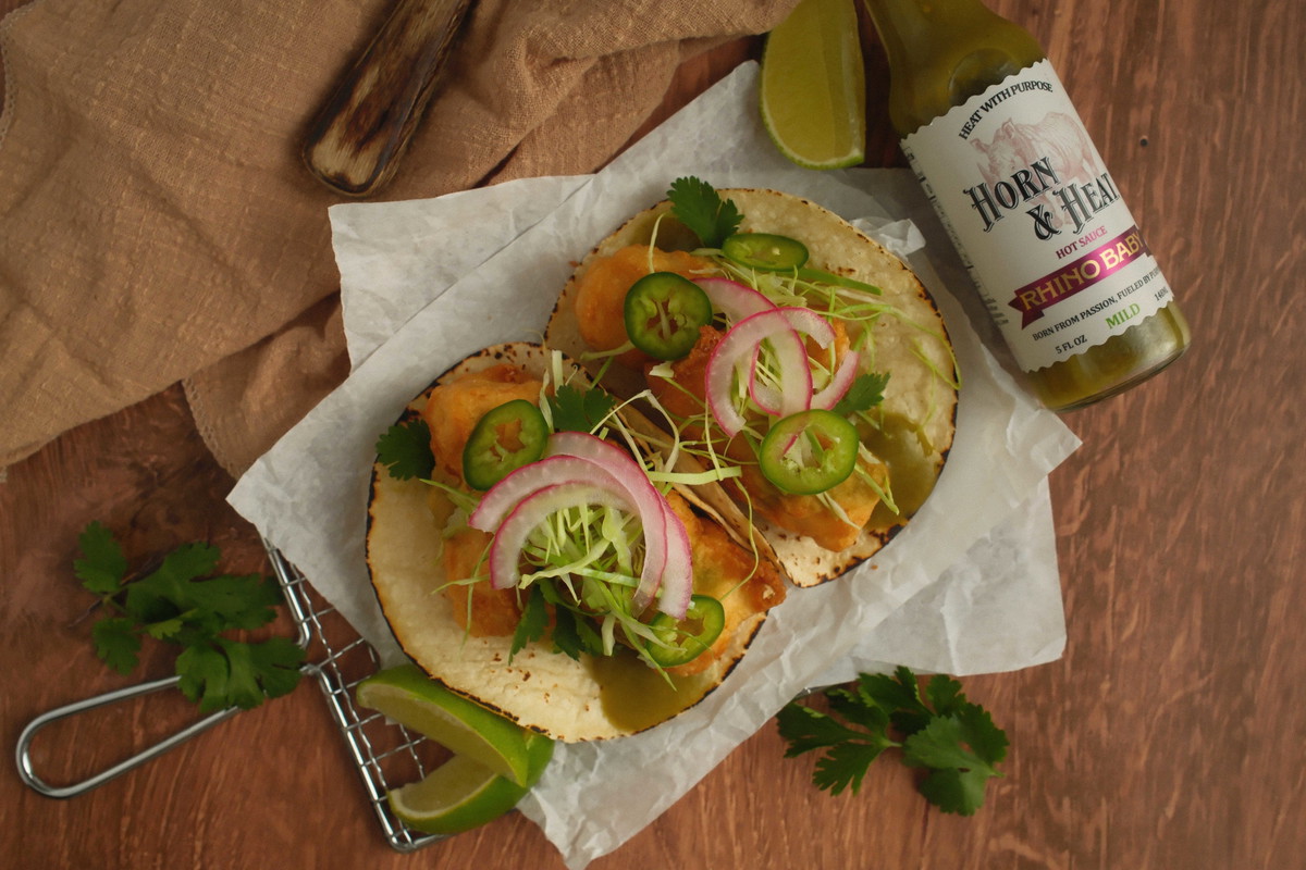 Horn & Heat Tempura Fried Fish Tacos
