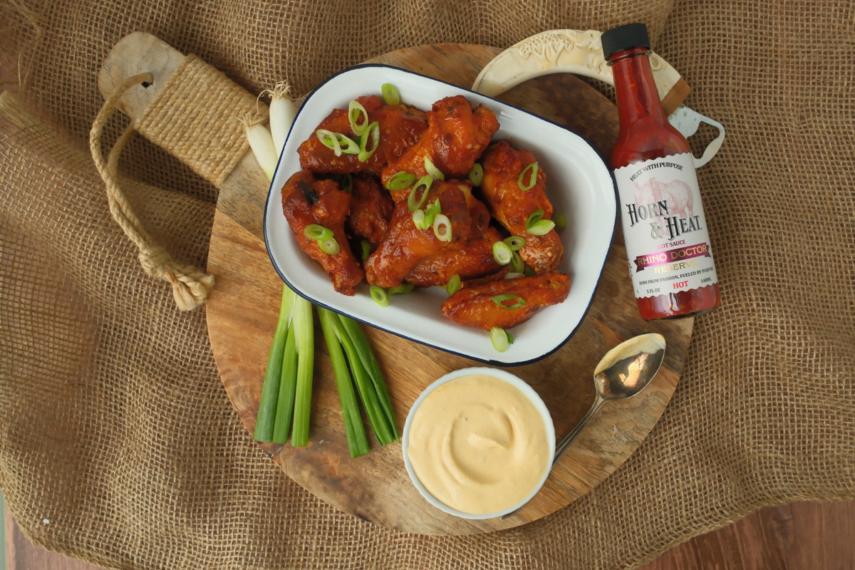 Horn & Heat Chicken Wings with Rhino Doctor Reserve Garlic Butter
