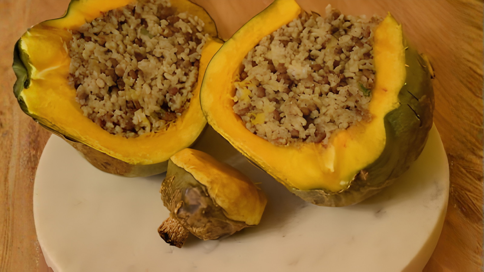 Image of Beans and Rice in a Pumpkin